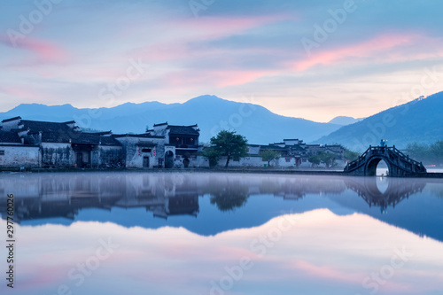 picturesque ancient village in early morning
