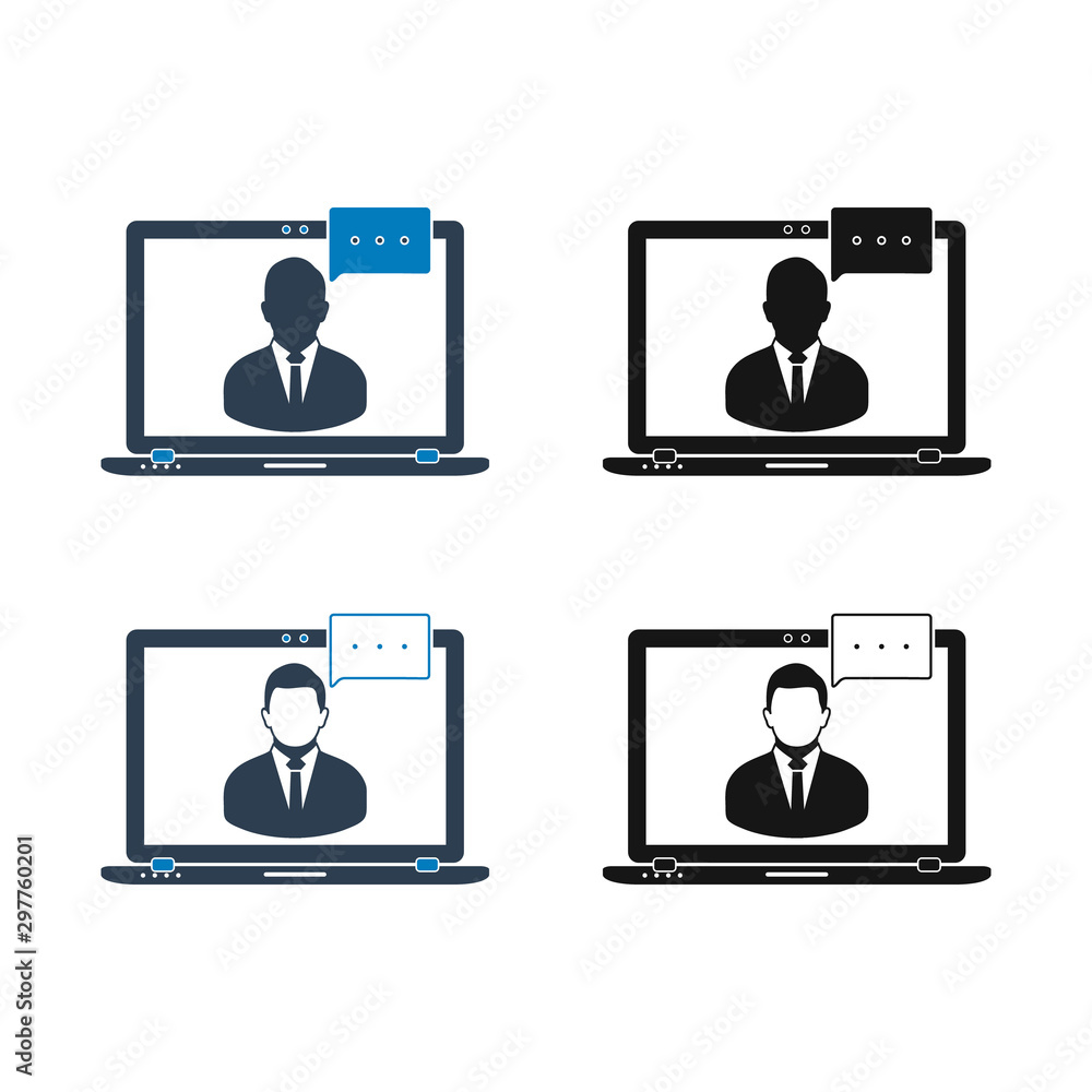 Online Business Support Icon set. Flat style vector EPS. Online Business Support Icon set. Flat style vector EPS.