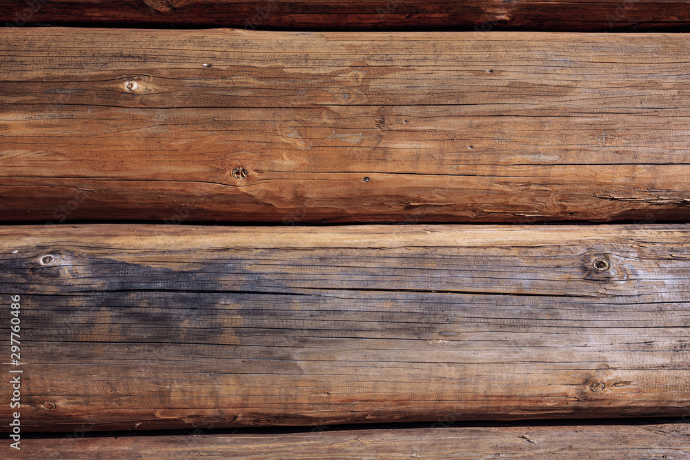 Fototapeta premium Dark old wooden texture, brown wall, fence, floor, background
