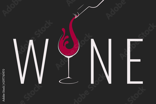 Glass of Wine with splash logo design