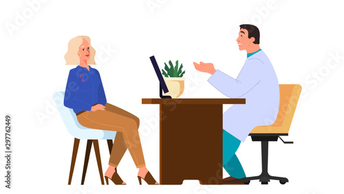 Female get consulted about a breast cancer