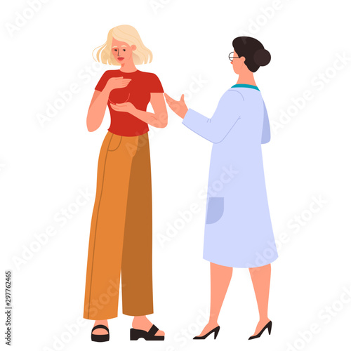 Female get consulted about a breast cancer