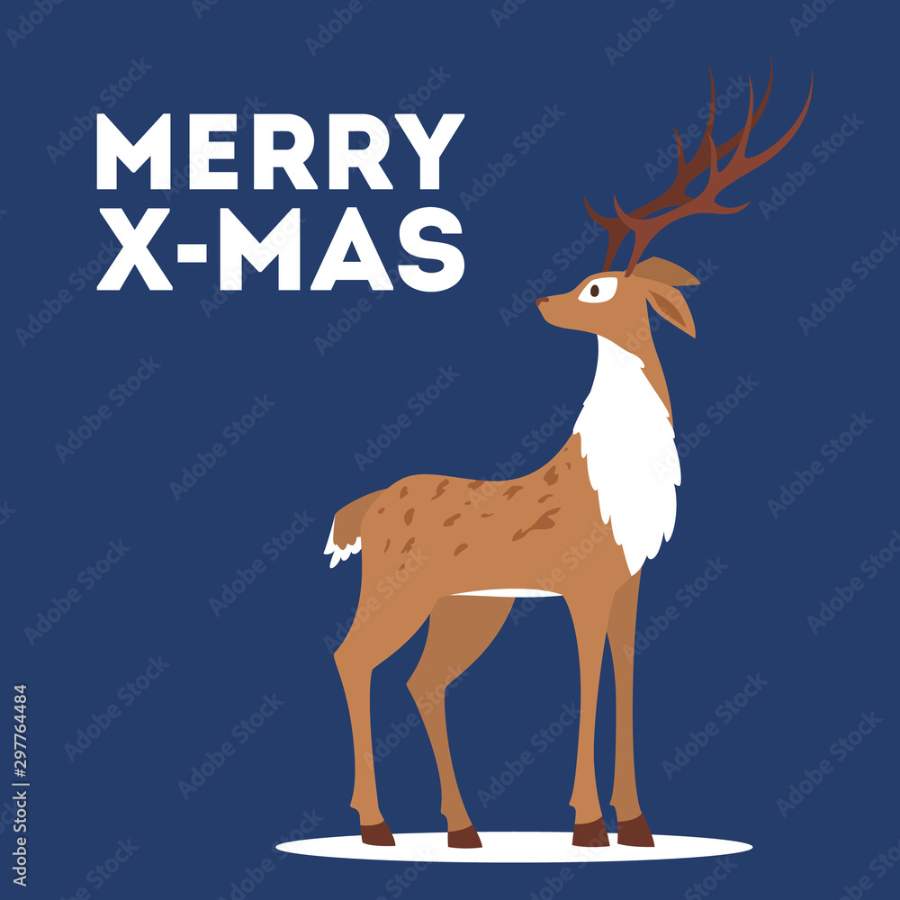 Christmas deer standing in the snow Christmas deer standing in the snow