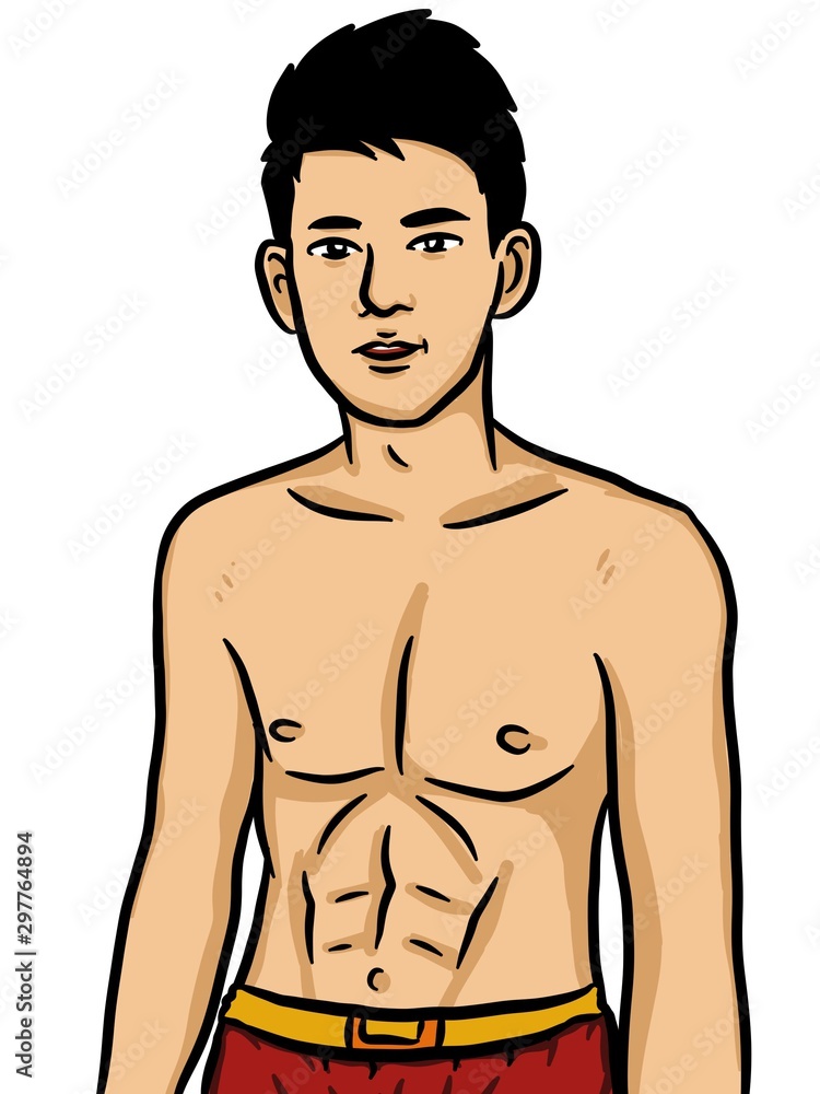 Fototapeta premium cartoon sexy man on white background