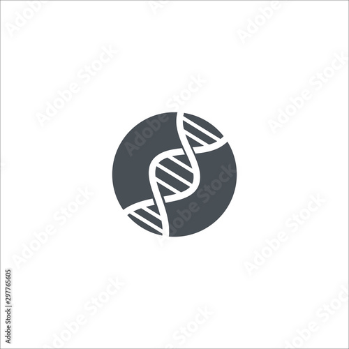 DNA Gen Molecule Logo design vector template. Genetic Engineering Biotechnology Logotype concept icon