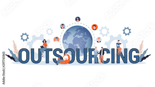 Outsourcing concept vector illustration on white background