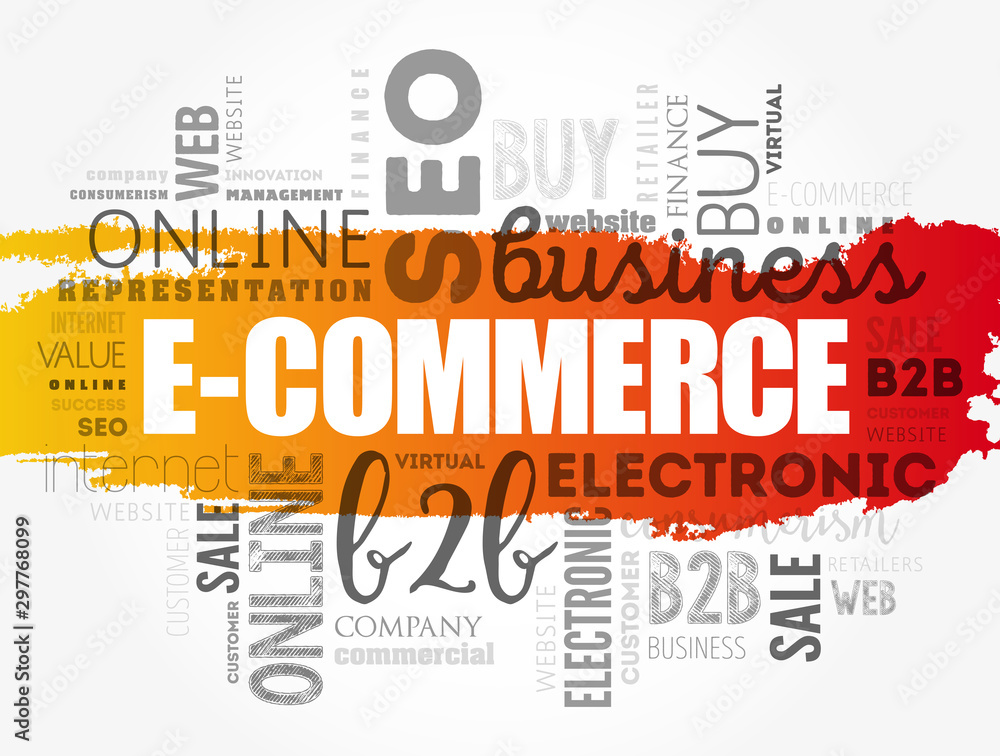 Fototapeta premium E-COMMERCE word cloud collage, business concept background