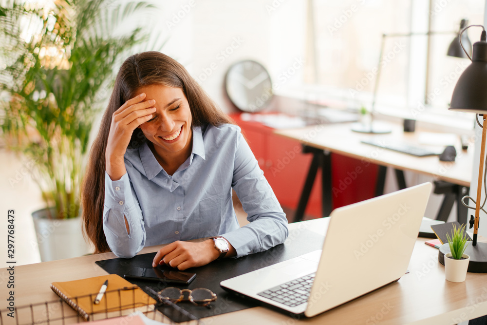 Young businesswoman in office Young businesswoman in office