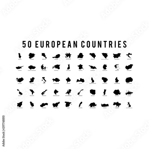 50 countries european map set