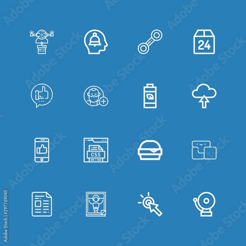 Editable 16 interface icons for web and mobile