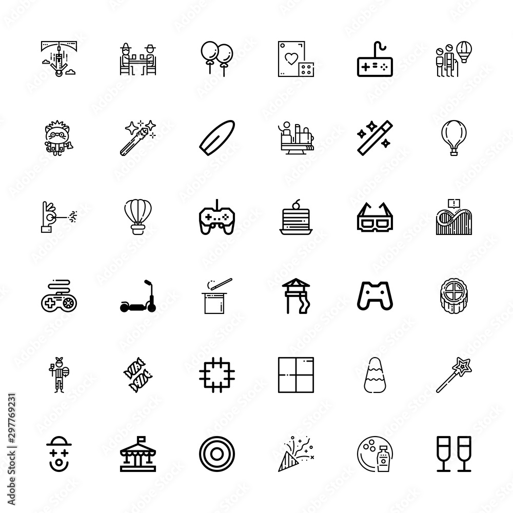 Editable 36 fun icons for web and mobile