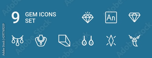 Editable 9 gem icons for web and mobile