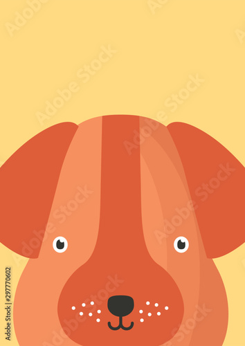Cute dog snout flat vector illustration