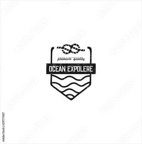 Nautical Logo Badges And Labels Royalty Free Cliparts, Vectors, And Stock Illustration . Vintage marine Nautical Logo rope Hipster Retro