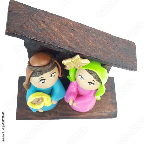 Christmas birth handmade with porcelain