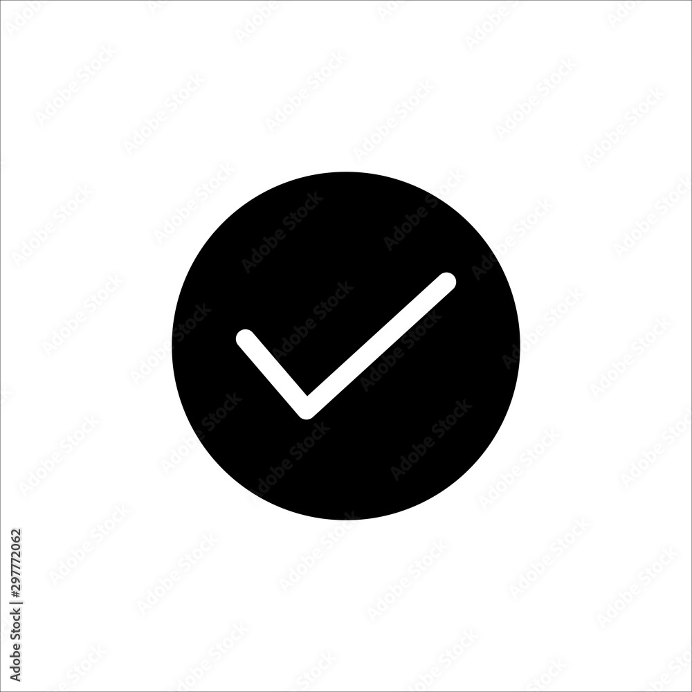 Vector check mark icon. symbol of check list, approval, or confirm with trendy flat style icon for web site design, logo, app, UI isolated on white background Vector check mark icon. symbol of check list, approval, or confirm with trendy flat style icon for web site design, logo, app, UI isolated on white background