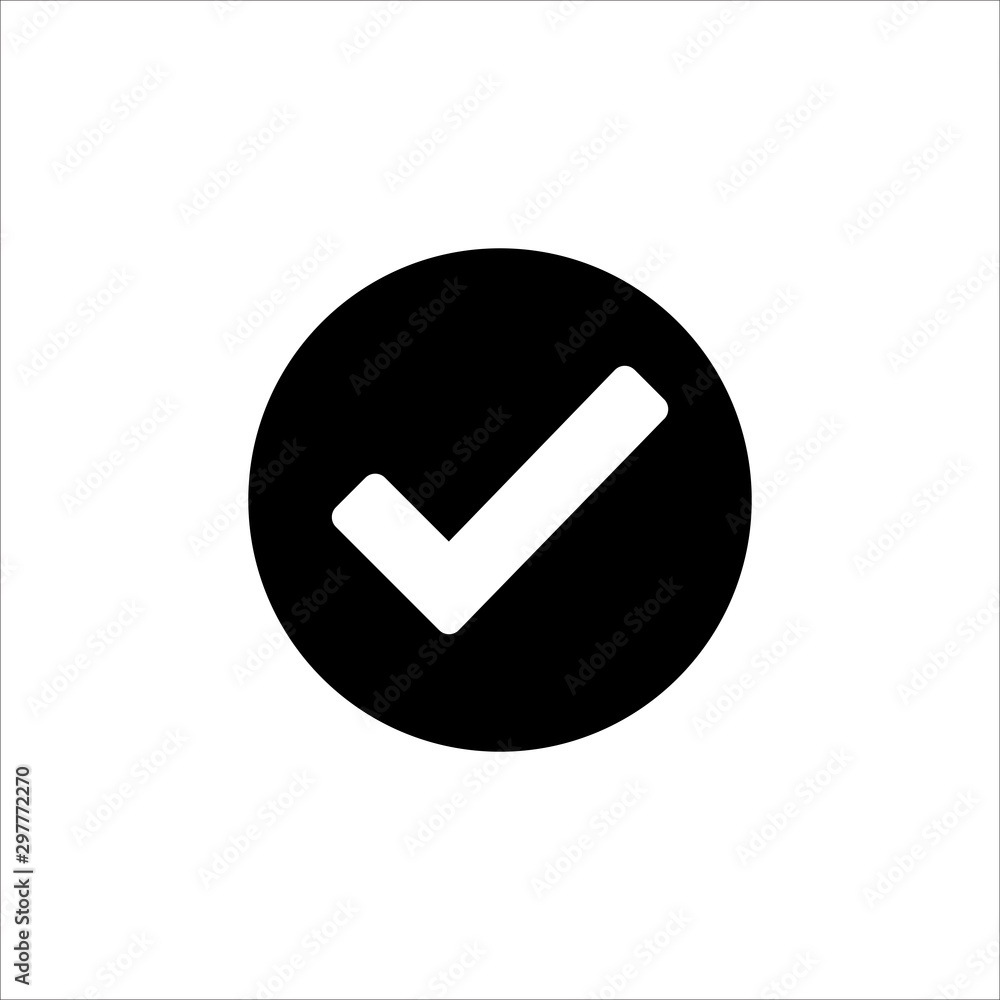 Vector check mark icon. symbol of check list, approval, or confirm with trendy flat style icon for web site design, logo, app, UI isolated on white background Vector check mark icon. symbol of check list, approval, or confirm with trendy flat style icon for web site design, logo, app, UI isolated on white background