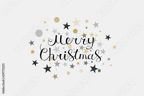 Merry Christmas lettering greeting card © Ayvengo