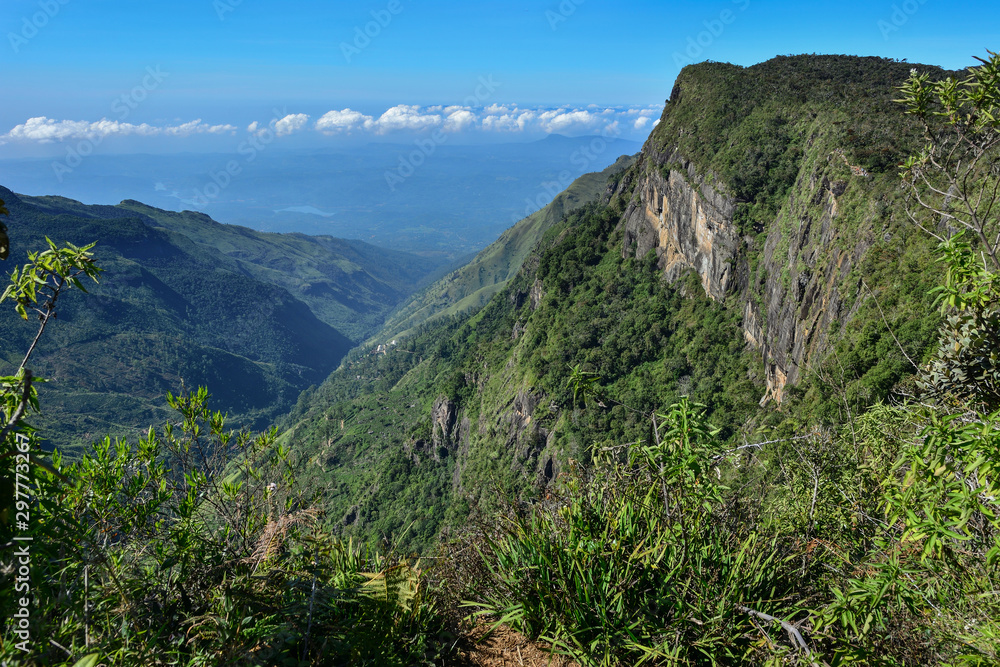 Naklejka premium Sri Lanka Horton plains World’s End