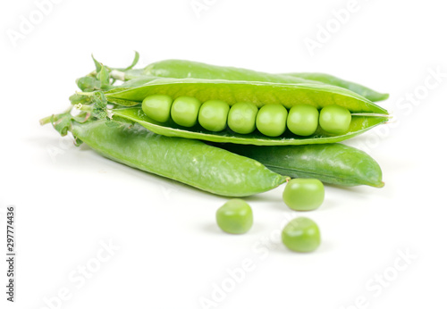 Wallpaper Mural green peas in pods on a white background Torontodigital.ca