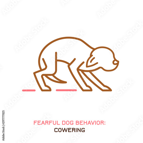 Dog fearful behavior icon