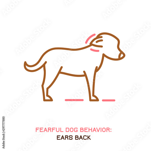 Dog fearful behavior icon