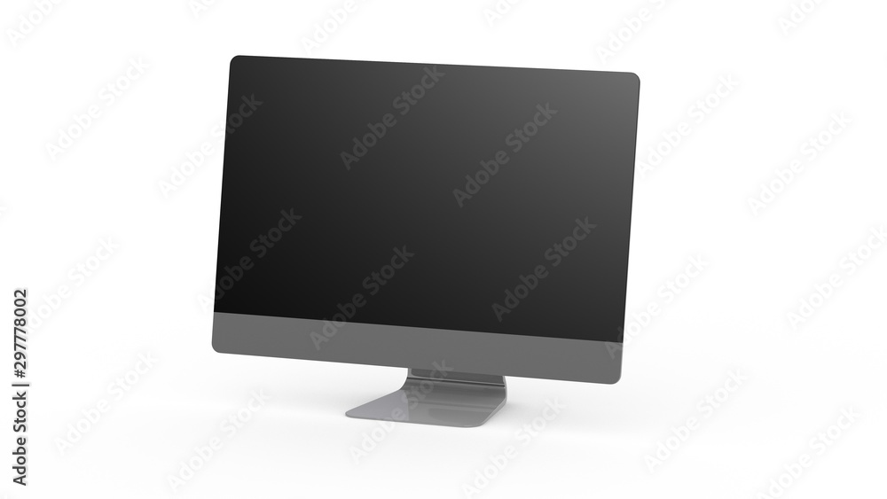 flat monitor white screen computer, pc display digital wide screen and slim 3d