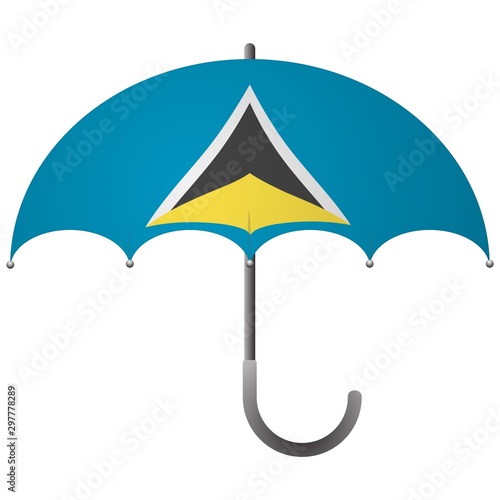 Saint Lucia flag umbrella