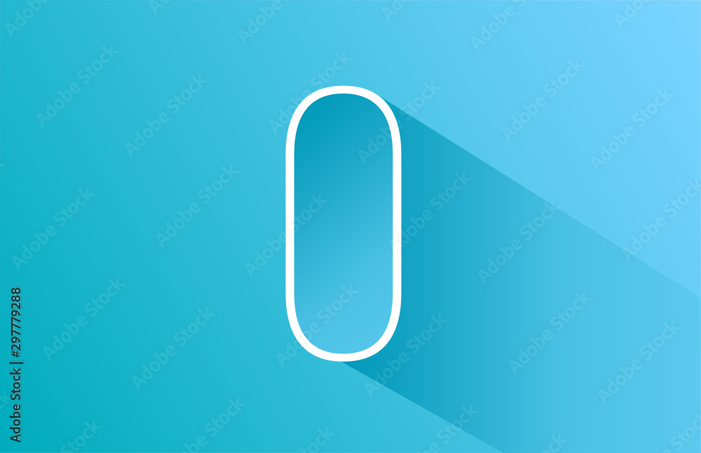 long shadow O logo letter alphabet for company icon design in white and blue long shadow O logo letter alphabet for company icon design in white and blue