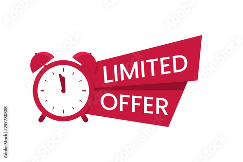 Red limited offer logo, symbol or banner
