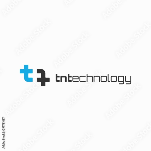 letter t+t for tnt technology logo design unique