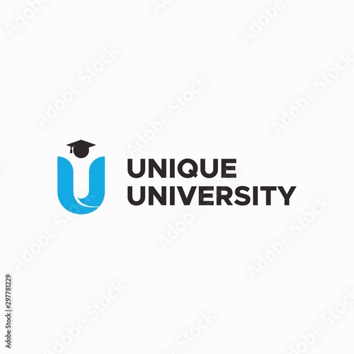 letter U for unique university logo design
