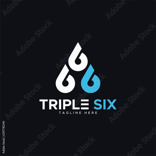 triple six logo design unique