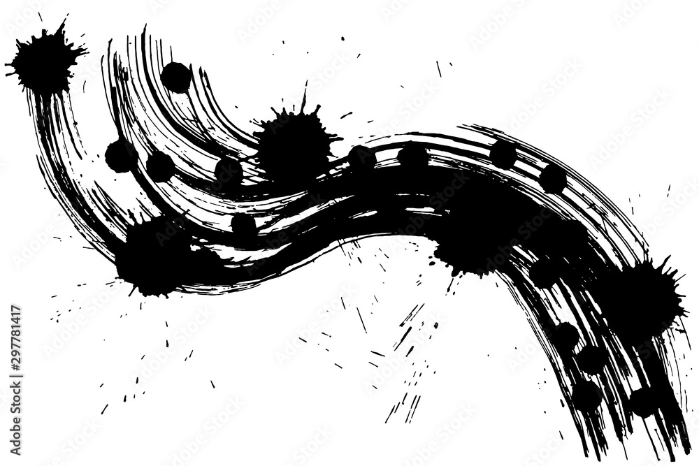 brush stroke wave. ink splash. brush stroke wave. ink splash.