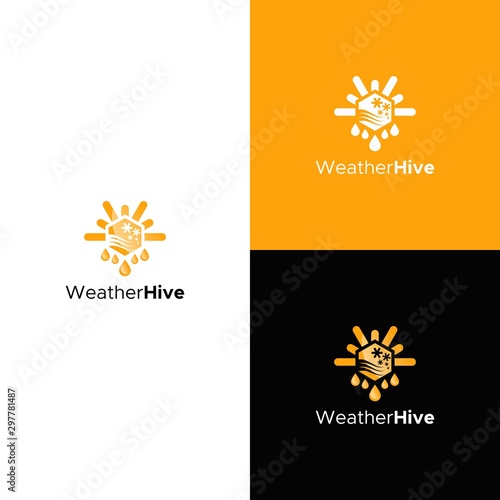 waether hive logo design unique