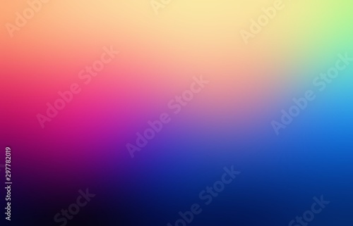 Pink yellow green blue gradient waves pattern. Vibrant cool background. Painting abstract illustration. Blurred texture. 