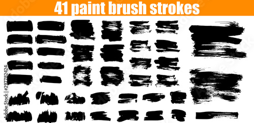 Set of black paint, ink, grunge, dirty brush strokes. Modern banners template set. Dirty artistic design elements