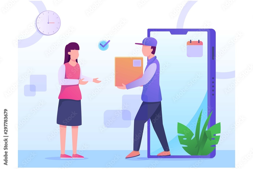 package delivery form mobile illustration package delivery form mobile illustration