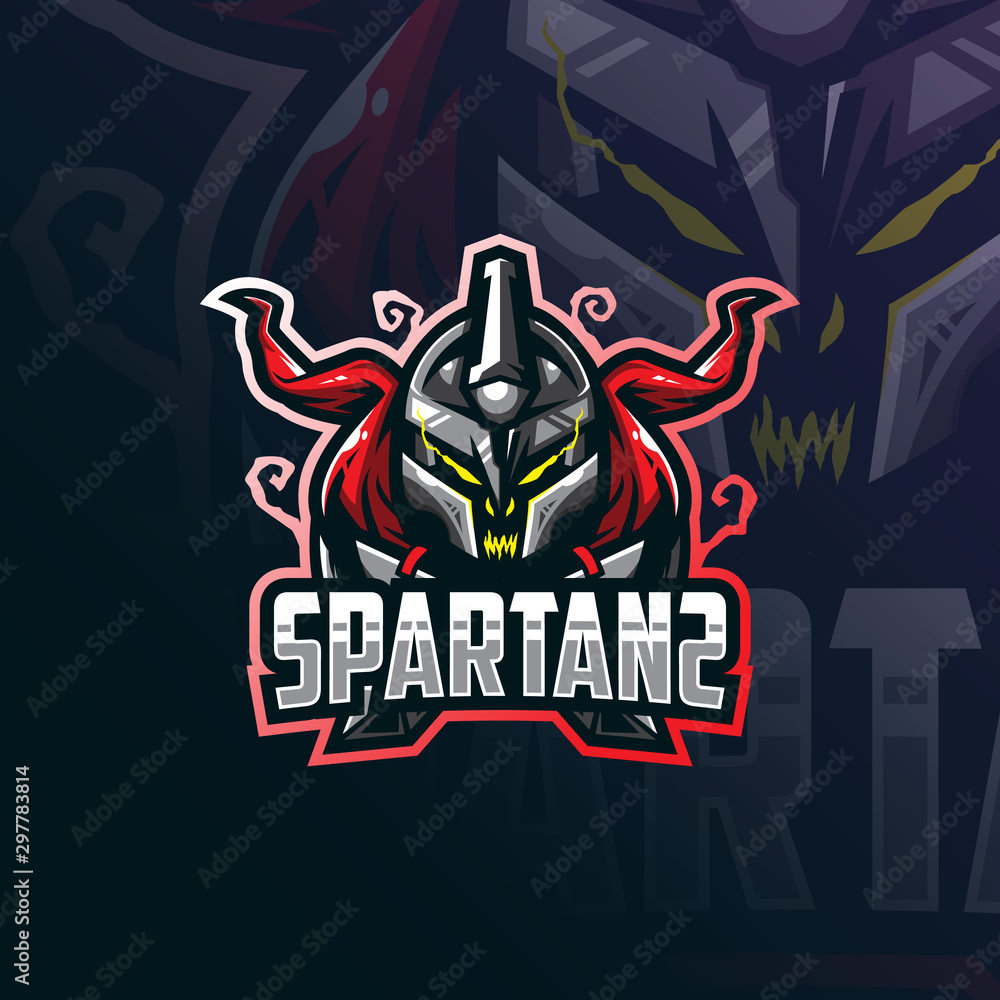 spartan mascot logo design vector with modern illustration concept style for badge, emblem and tshirt printing. angry head spartans illustration.