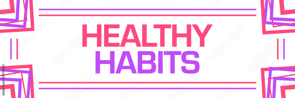 Healthy Habits Pink Purple Random Borders Horizontal Healthy Habits Pink Purple Random Borders Horizontal