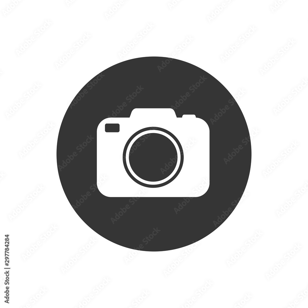 Photo camera icon on white vector illustration flat style