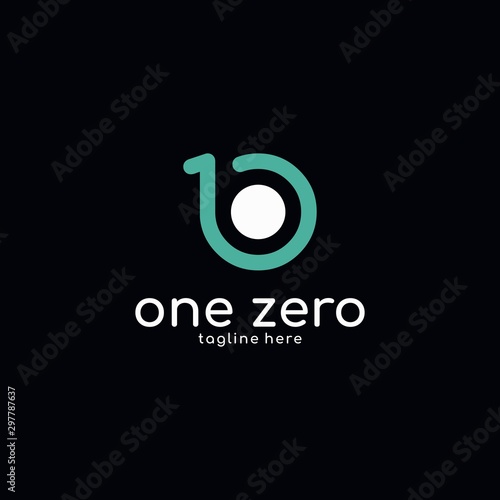 one zero logo design unique