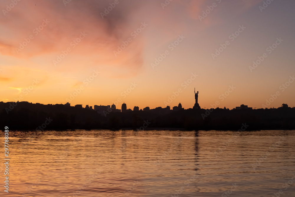 Dnieper at sunset Kiev Ukraine