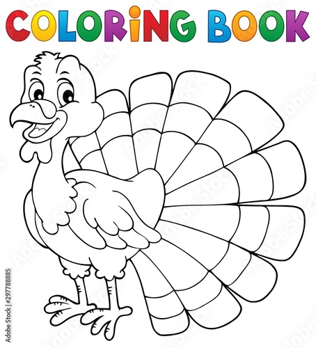 Coloring book turkey bird theme 1