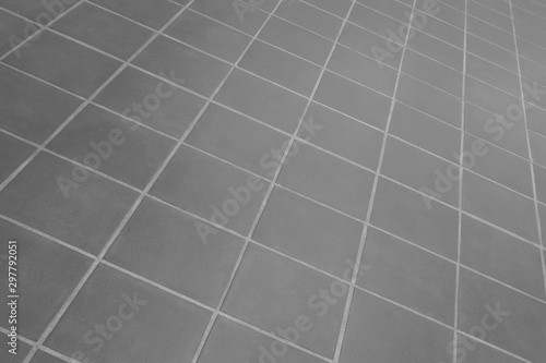Tile brick floor texture for background, black and white