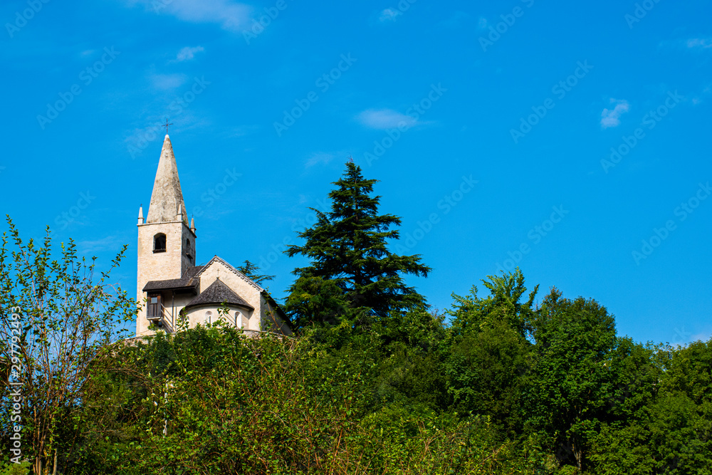 church and trees
