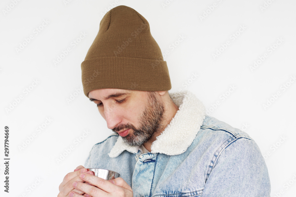 portrait of a young man on a white background portrait of a young man on a white background