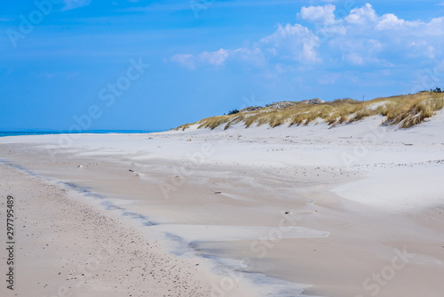 Fototapeta Naklejka Na Ścianę i Meble -  Baltic Sea beach in Slowinski National Park near Leba city, Poland