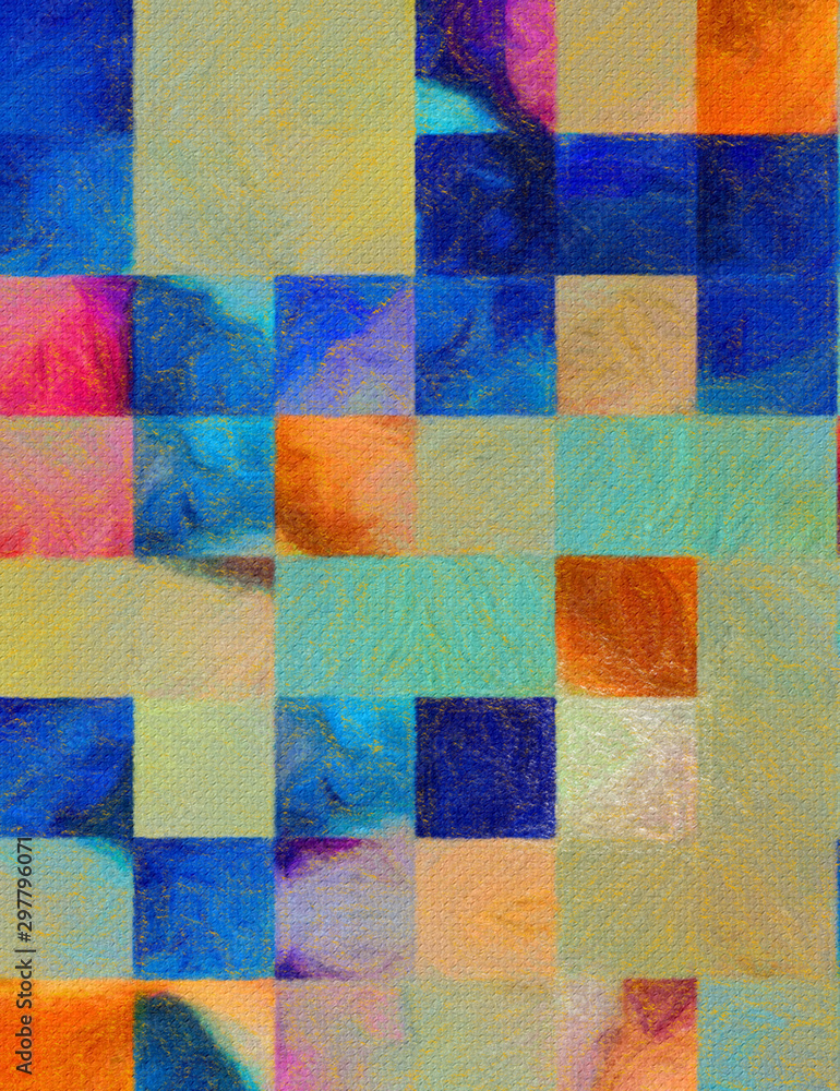 Fototapeta premium Fantasy colors abstract artistic background, art paint texture, beautiful fashion digital wallpaper artwork, bright and colorful design pattern backdrop, creative geometric forms and fractals elements