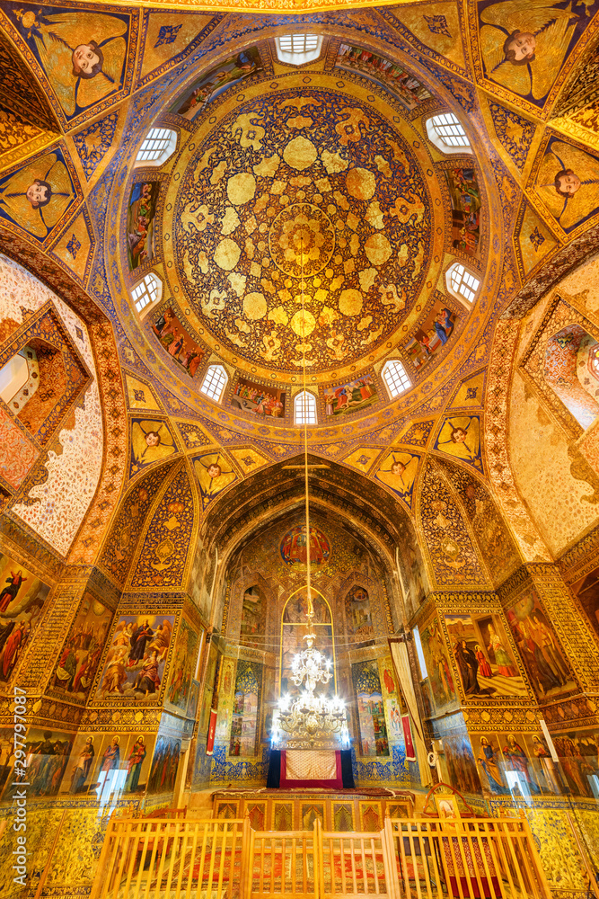 Wonderful interior view of the Bedkhem Church in Isfahan, Iran